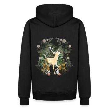 Spring, Nature, Deer, Forest Animals, Antlers, Sweden - Men’s Premium Organic Hoodie - black - Back - Nico (187cm)
