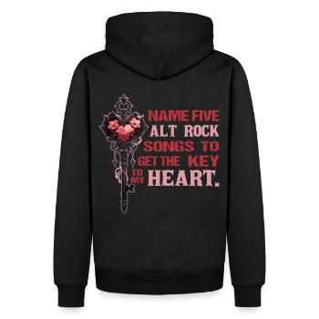 Emo Valentine Heart Key Gothic Alternative Rock Lo - Männer Premium Bio Hoodie - Schwarz - Hinten - Nico (187cm)