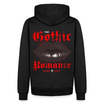 The Gothic Romance Women Black Dripping Lips Grung - Männer Premium Bio Hoodie - Schwarz - Hinten - Nico (187cm)
