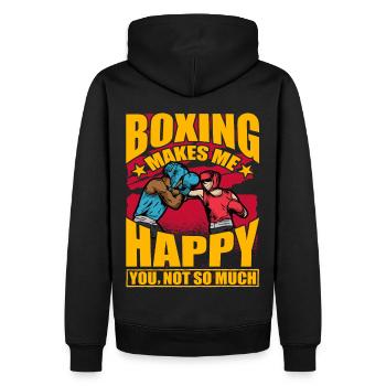 Boxen macht mich glücklich du nicht so sehr - Männer Premium Bio Hoodie - Schwarz - Hinten - Nico (187cm)