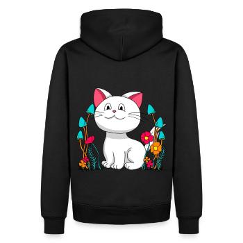 Chat, Chat, Enfant, Enfants, Animaux Domestiques, Tomcat, Nature - Sweat à capuche Premium bio Homme - noir - Dos - Nico (187cm)