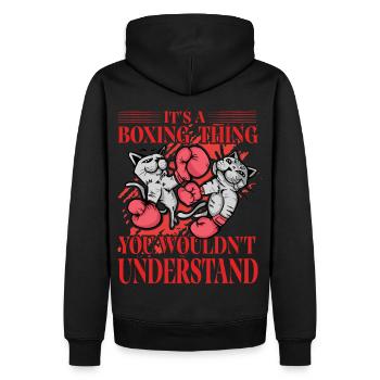 Es ist eine Boxsache, die man nicht verstehen würde - Männer Premium Bio Hoodie - Schwarz - Hinten - Nico (187cm)