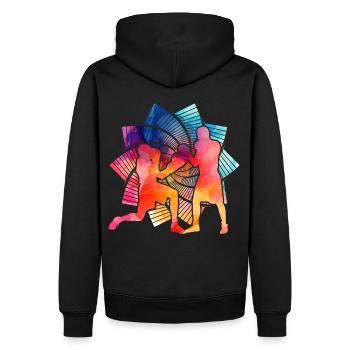Boxe - Sweat à capuche Premium bio Homme - noir - Dos - Nico (187cm)