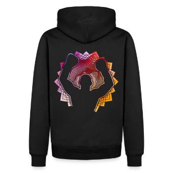 Boxe - Sweat à capuche Premium bio Homme - noir - Dos - Nico (187cm)