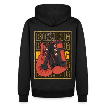 Boxe - Sweat à capuche Premium bio Homme - noir - Dos - Nico (187cm)