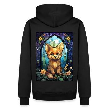 Whimsical Fox Stained Glass Furry Fandom Cosplay - Männer Premium Bio Hoodie - Schwarz - Hinten - Nico (187cm)