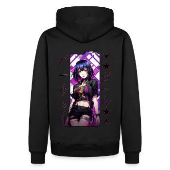 E Girl Anime Girl Soft Grunge Waifu Harajuku Alt A - Männer Premium Bio Hoodie - Schwarz - Hinten - Nico (187cm)