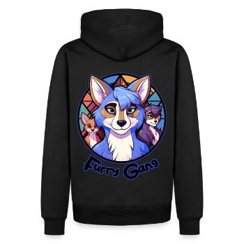 Furry Gang Anime Furry Convention Fandom Fursuit C - Männer Premium Bio Hoodie - Schwarz - Hinten - Nico (187cm)