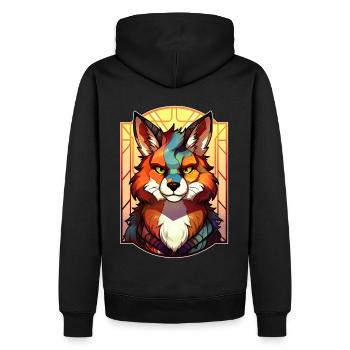 Cool Furry Fox Anime Fursuit Furry Fandom Pride - Männer Premium Bio Hoodie - Schwarz - Hinten - Nico (187cm)