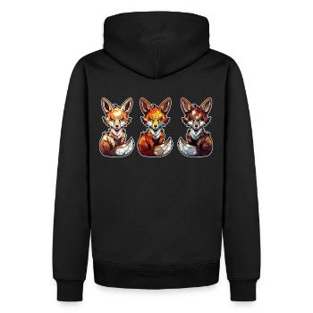 Polygonal Foxes Low Poly Furry Fox Fursona Geometr - Männer Premium Bio Hoodie - Schwarz - Hinten - Nico (187cm)