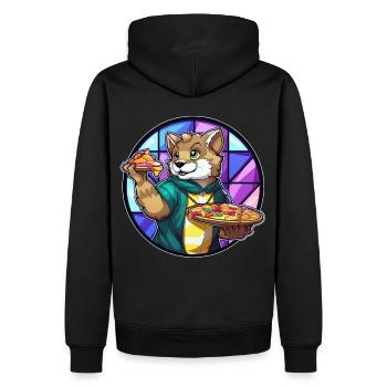 Dog Bear Fursona Pizza Lover Furry Fandom Animal L - Männer Premium Bio Hoodie - Schwarz - Hinten - Nico (187cm)