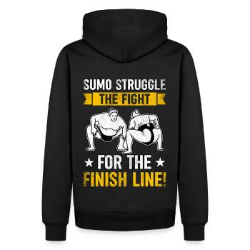 Sumo lutter pour la ligne d’arrivée - Sweat à capuche Premium bio Homme - noir - Dos - Nico (187cm)