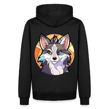 Anime Anthro Wolf Fursona Stained Glass Furry Fand - Männer Premium Bio Hoodie - Schwarz - Hinten - Nico (187cm)