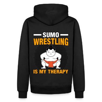 La lutte sumo est ma thérapie - Sweat à capuche Premium bio Homme - noir - Dos - Nico (187cm)