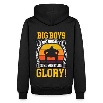 Big Boys Big Dreams Sumo Wrestling Glory - Sweat à capuche Premium bio Homme - noir - Dos - Nico (187cm)