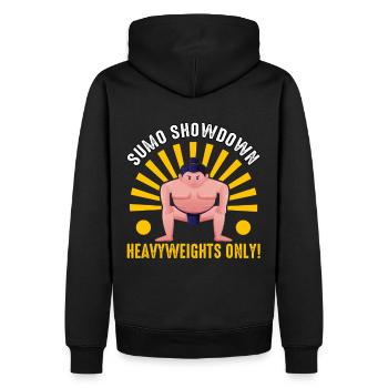 Nur Sumo Showdown Schwergewichte - Männer Premium Bio Hoodie - Schwarz - Hinten - Nico (187cm)