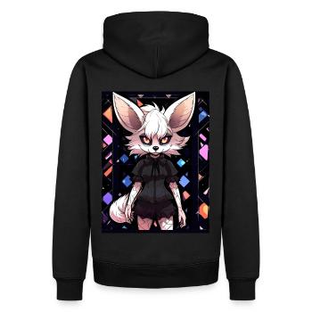 Gothic Fox Fursona Soft Grunge Aesthetic Furry Fan - Männer Premium Bio Hoodie - Schwarz - Hinten - Nico (187cm)