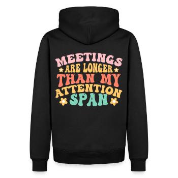 Meetings Are Longer Than My Attention Span Retro G - Männer Premium Bio Hoodie - Schwarz - Hinten - Nico (187cm)