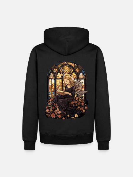Fairy Bookworm Fairycore Stained Glass Bookish - Männer Premium Bio Hoodie - Schwarz