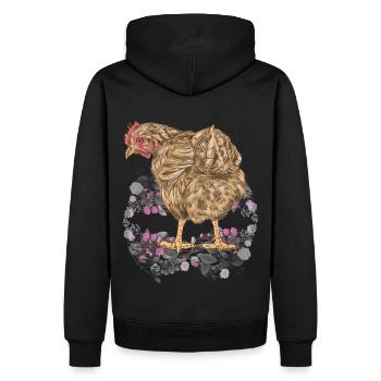 Spring, Easter, Chicken, Poultry, Nature, Poultry - Men’s Premium Organic Hoodie - black - Back - Nico (187cm)