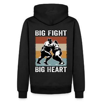 Großer Kampf Großes Herz - Männer Premium Bio Hoodie - Schwarz - Hinten - Nico (187cm)