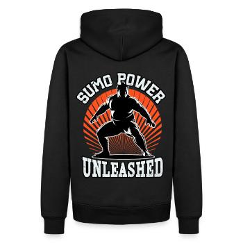 Sumo Power déchaîné - Sweat à capuche Premium bio Homme - noir - Dos - Nico (187cm)