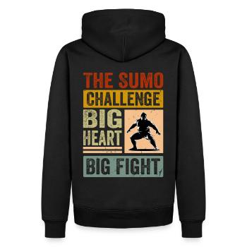 Die Sumo-Herausforderung großer Herzkampf - Männer Premium Bio Hoodie - Schwarz - Hinten - Nico (187cm)