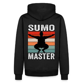Sumo-Meister - Männer Premium Bio Hoodie - Schwarz - Hinten - Nico (187cm)