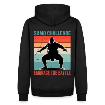 Sumo-Herausforderung nimm den Kampf an - Männer Premium Bio Hoodie - Schwarz - Hinten - Nico (187cm)