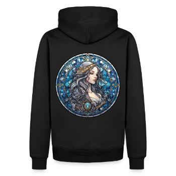 Maiden Wiccan Deity Stained Glass Witchcraft - Männer Premium Bio Hoodie - Schwarz - Hinten - Nico (187cm)