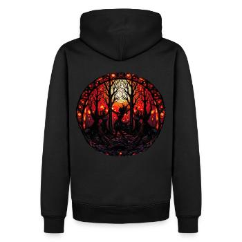 Dancing Witch Forest Pagan Stained Glass Witchcraf - Männer Premium Bio Hoodie - Schwarz - Hinten - Nico (187cm)