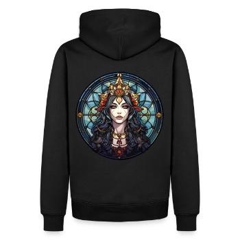 Wiccan Deity Triple Goddess Stained Glass Paganism - Männer Premium Bio Hoodie - Schwarz - Hinten - Nico (187cm)