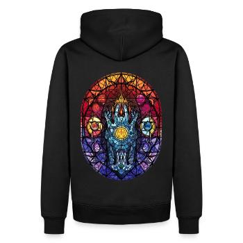 Wicca Elements Occult Witchcraft Stained Glass - Männer Premium Bio Hoodie - Schwarz - Hinten - Nico (187cm)