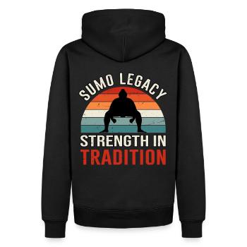 Sumo-Vermächtnis Stärke in der Tradition - Männer Premium Bio Hoodie - Schwarz - Hinten - Nico (187cm)