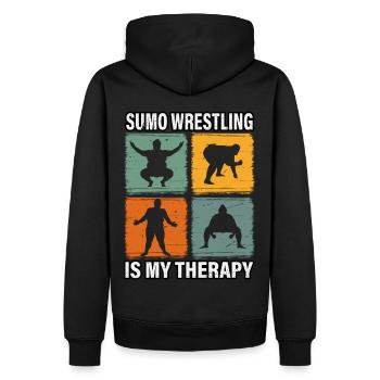 La lutte sumo est ma thérapie - Sweat à capuche Premium bio Homme - noir - Dos - Nico (187cm)