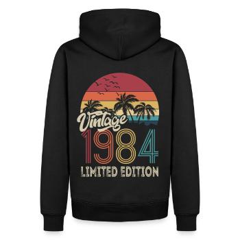 40. Geburtstag 1984 Limited Edition Retro Geschenk - Männer Premium Bio Hoodie - Schwarz - Hinten - Nico (187cm)