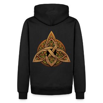 Trinity Knot Irish Celtic Symbol St. Patrick's Day - Männer Premium Bio Hoodie - Schwarz - Hinten - Nico (187cm)
