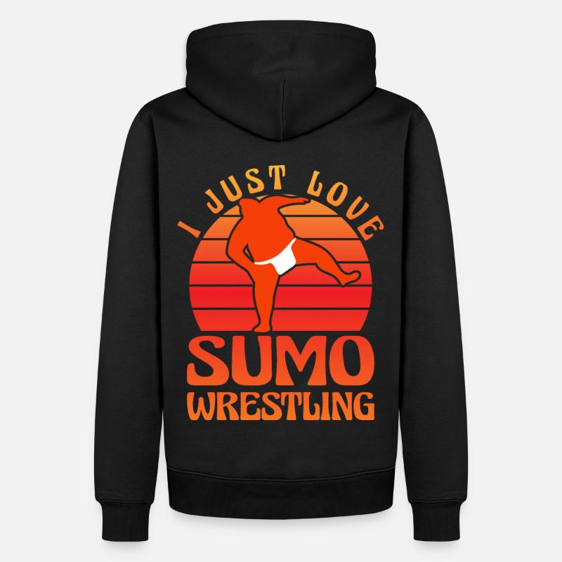 J’adore la lutte sumo - Sweat à capuche Premium bio Homme - noir