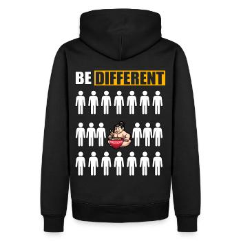 Sumo être différent - Sweat à capuche Premium bio Homme - noir - Dos - Nico (187cm)