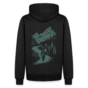Motorrad Motocross Motorsport Natur Berge - Männer Premium Bio Hoodie - Schwarz - Hinten - Nico (187cm)