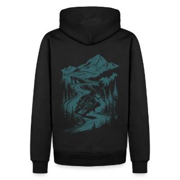 Motorrad Motocross Motorsport Natur Berge - Männer Premium Bio Hoodie - Schwarz - Hinten - Nico (187cm)