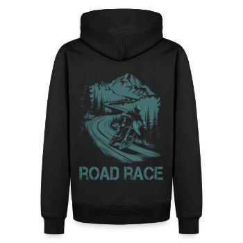Motorrad Motocross Motorsport Road Race - Männer Premium Bio Hoodie - Schwarz - Hinten - Nico (187cm)