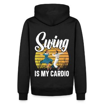 Lindy Hop Tänzer Swing Tanzpaar Swing Dance - Männer Premium Bio Hoodie - Schwarz - Hinten - Nico (187cm)