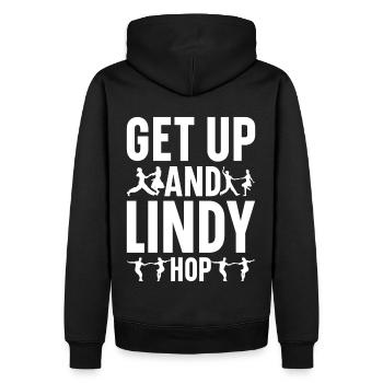 Lindy Hop Tänzer Swing Tanzpaar Swing Dance - Männer Premium Bio Hoodie - Schwarz - Hinten - Nico (187cm)