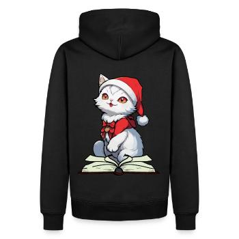 Cat Christmas Book St. Nicholas Cats Child Meow - Men’s Premium Organic Hoodie - black - Back - Nico (187cm)