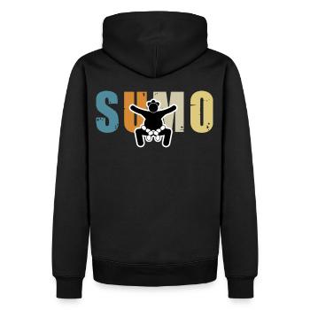 Sumo - Sweat à capuche Premium bio Homme - noir - Dos - Nico (187cm)