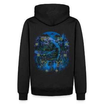 Vintage rétro cerf Nature Woodland Animal Woodland - Sweat à capuche Premium bio Homme - noir - Dos - Nico (187cm)
