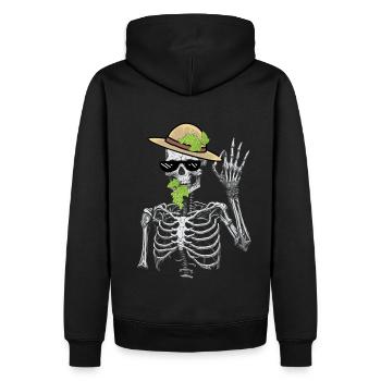 Squelette Jardinier Raisins Jardinage Mime Hobby Jardinier - Sweat à capuche Premium bio Homme - noir - Dos - Nico (187cm)