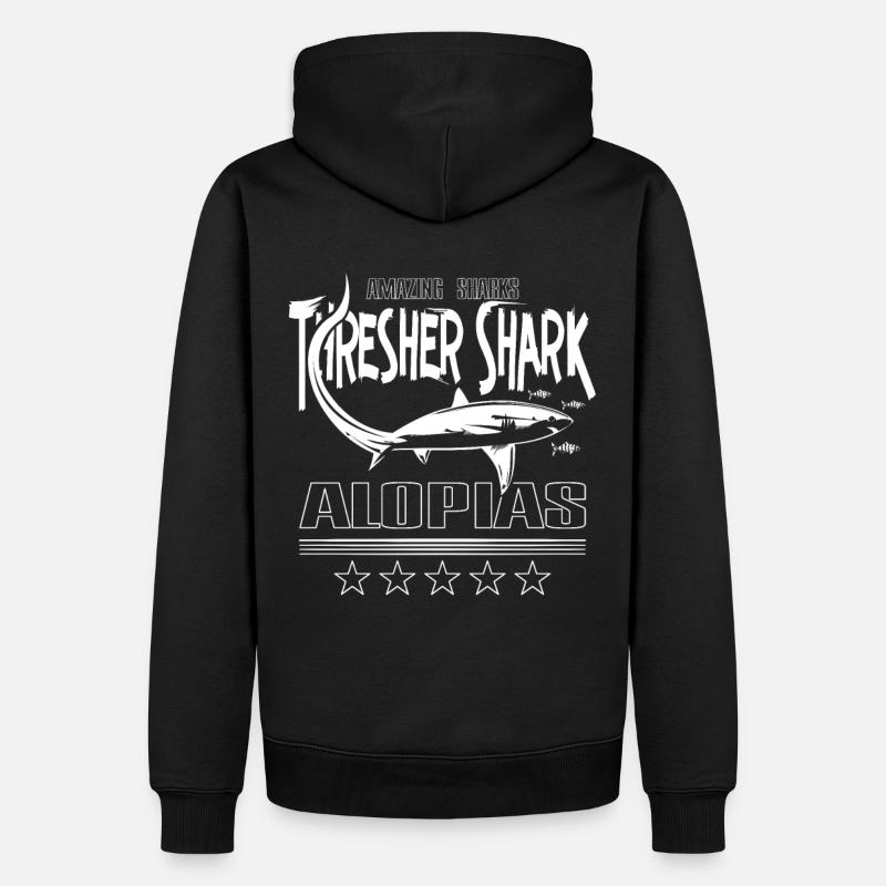 Requin-renard, requin-renard, Alopias, plongée - Sweat à capuche Premium bio Homme - noir