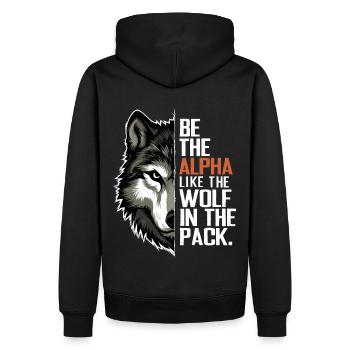 Loup Loups Dictons Drôles Animaux De Meute De Loup - Sweat à capuche Premium bio Homme - noir - Dos - Nico (187cm)